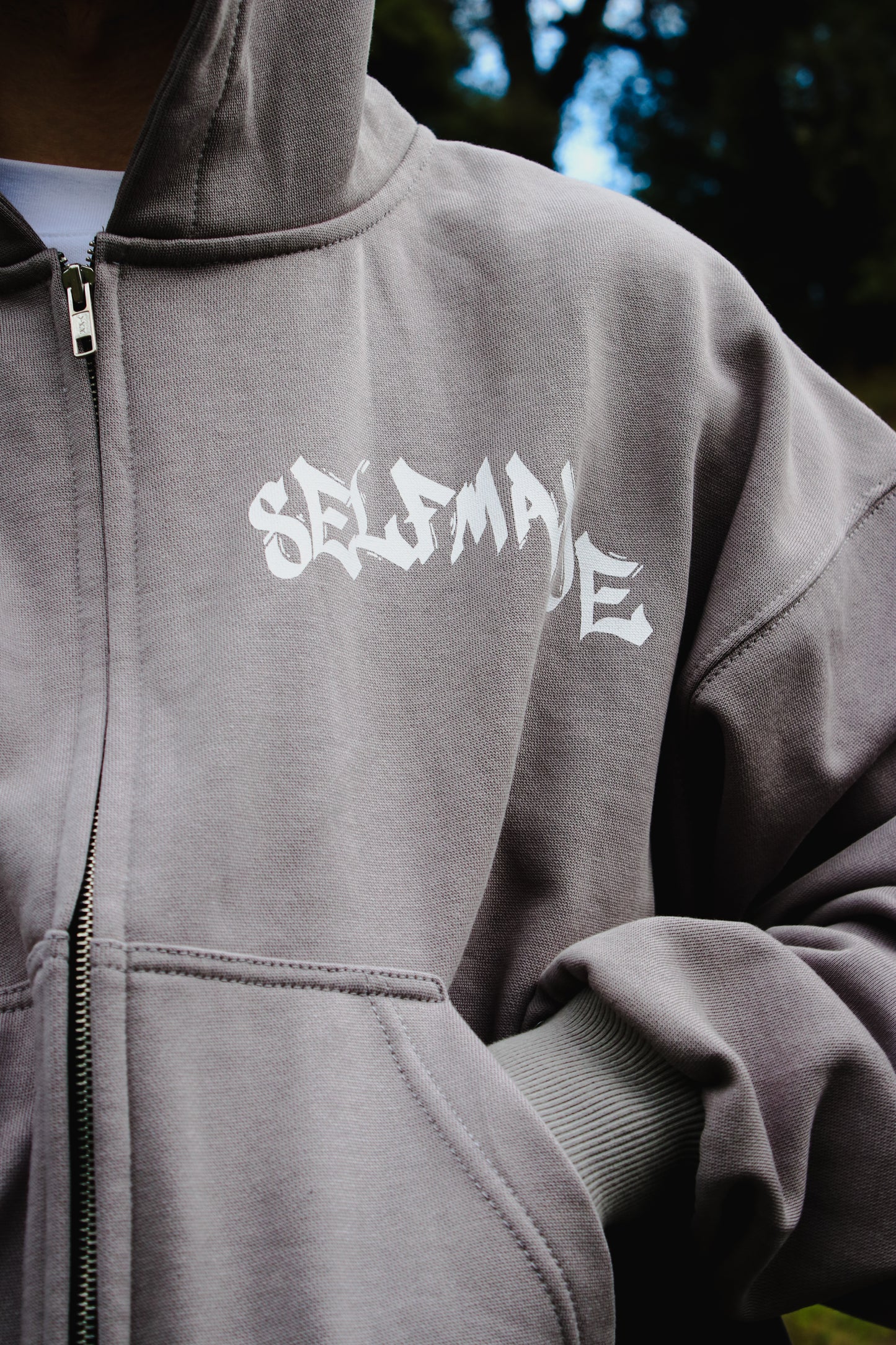 SELFMADE HEAVY ZIP UP HOODIE (GREY)