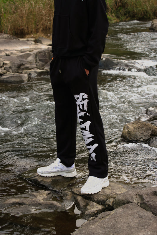 SELFMADE HEAVY STRAIGHT LEG SWEATPANTS (BLACK)